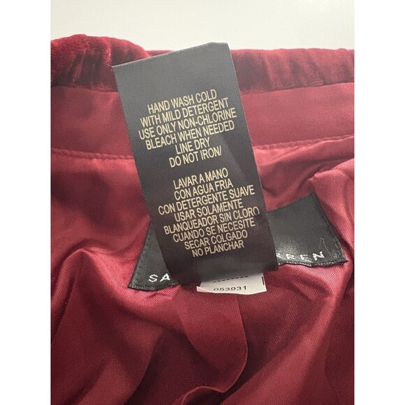 Vintage Sandra Darren Jacket 12 Red Crushed Velvet Castlecore Vamp Holiday - Picture 16 of 16